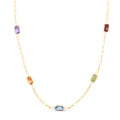Multi-Gemstone Paperclip Chain