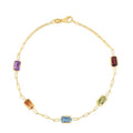 Multi-Gemstone Paperclip Bracelet