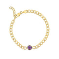 Amethyst Curb Chain Bracelet