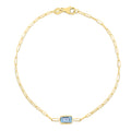 Blue Topaz Paperclip Bracelet