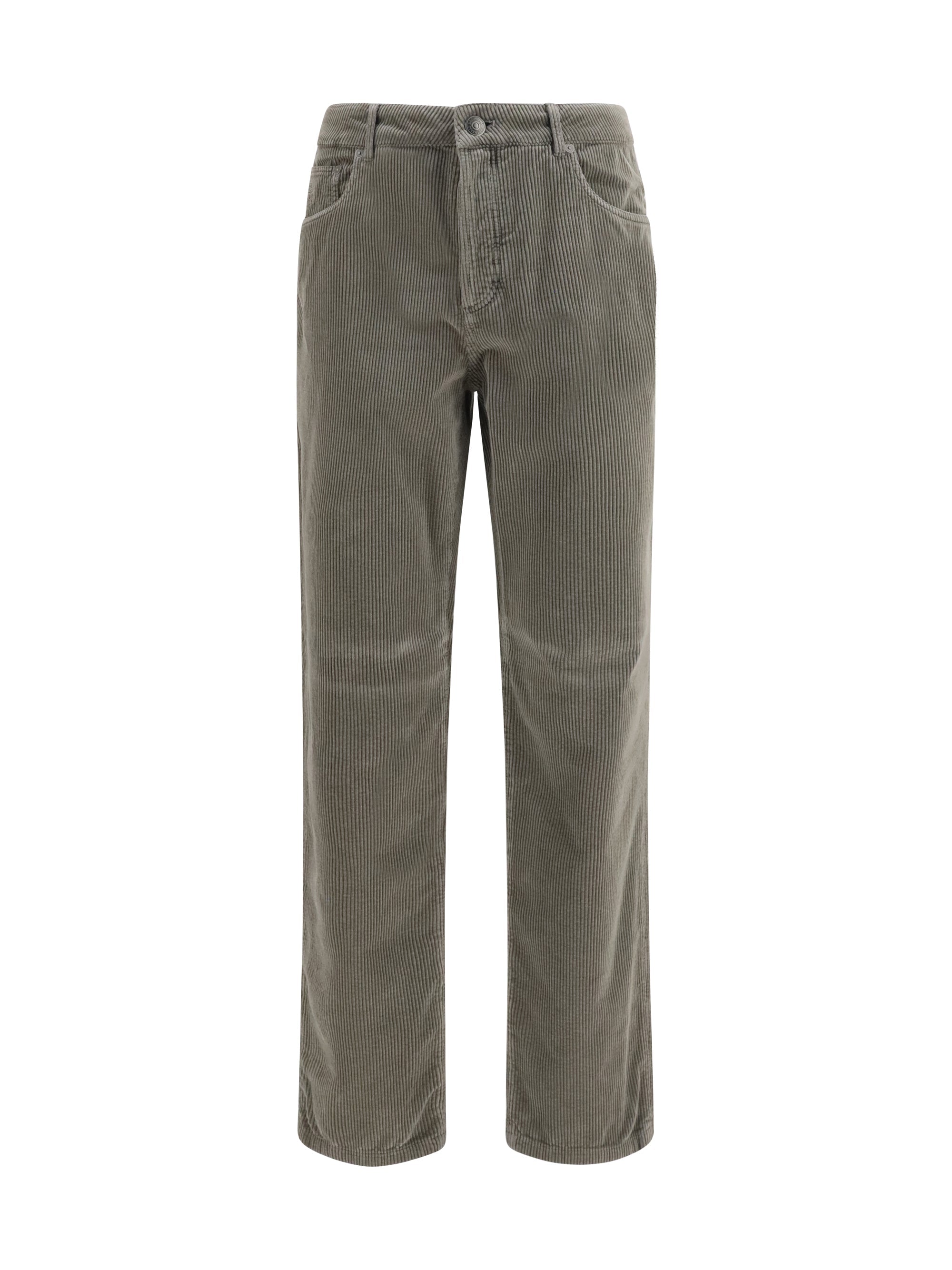 Brunello Cucinelli Corduroy Trousers — Gray