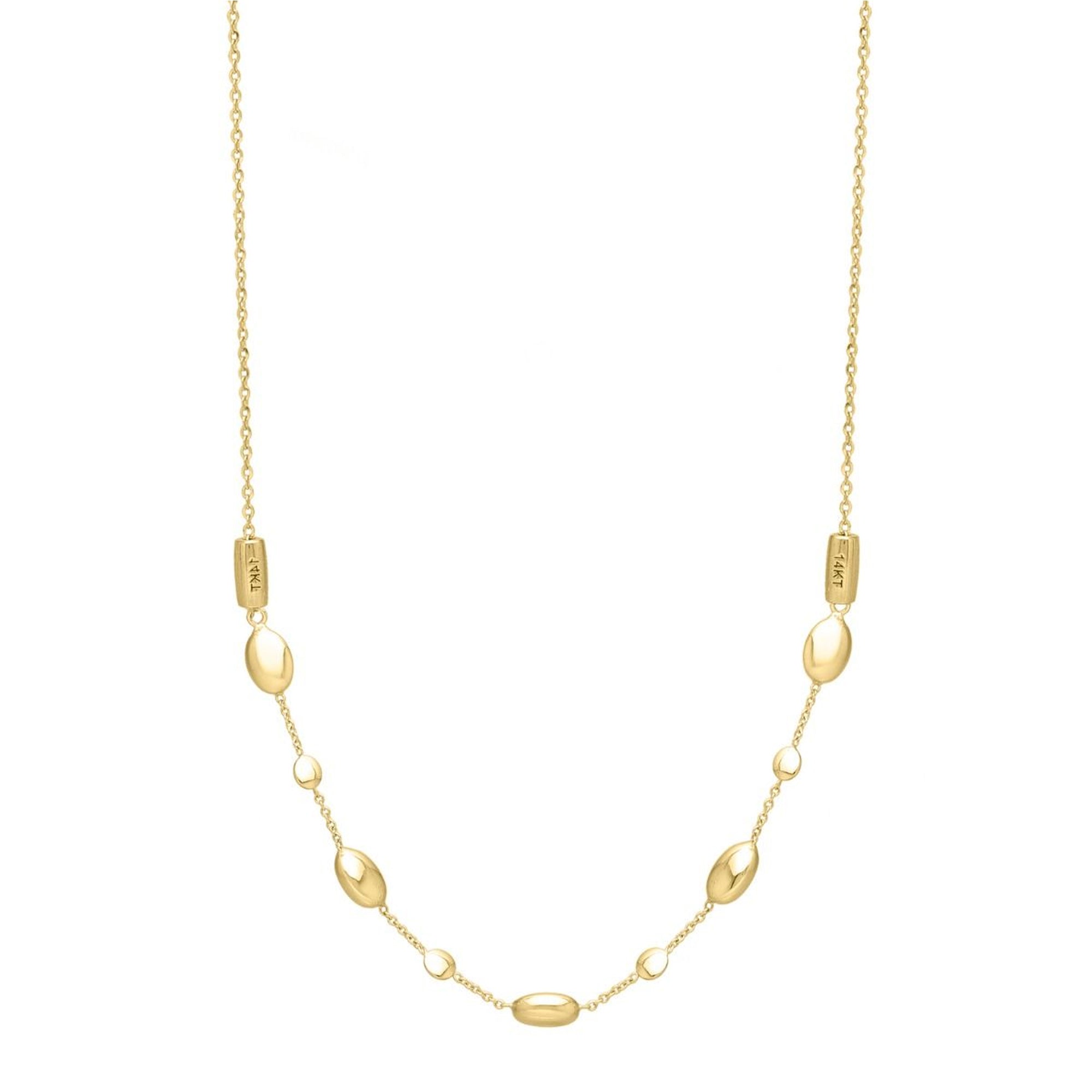 Adjustable Puff Pebble Necklace