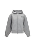 Ganni Organic Cotton Zip-Up Hoodie — Gray