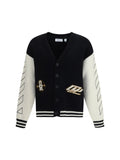 Off-White Star Logo Diagonal Varsity Cardigan — Black