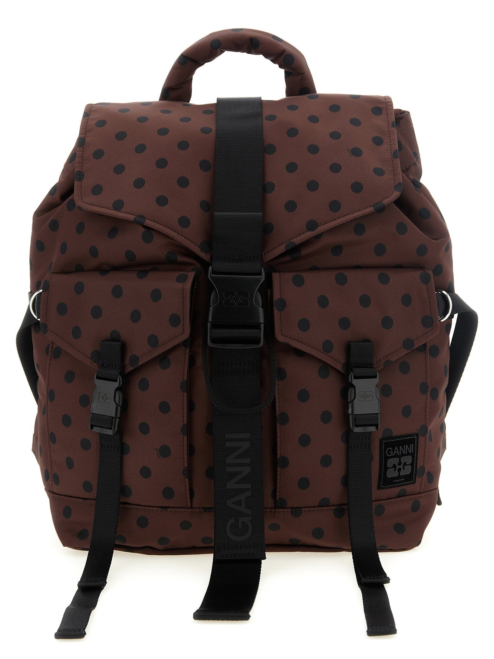 Ganni Re-Tech Backpack — Brown