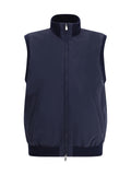 Brunello Cucinelli Two-Way Zip Sleeveless Vest — Navy