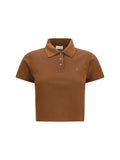 Saint Laurent Cassandre Polo Shirt — Brown