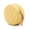 CC Quilted Caviar Round Clutch With Chain