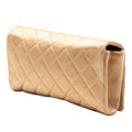 Quilted Satin Crystal Chain Clutch