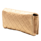 Quilted Satin Crystal Chain Clutch