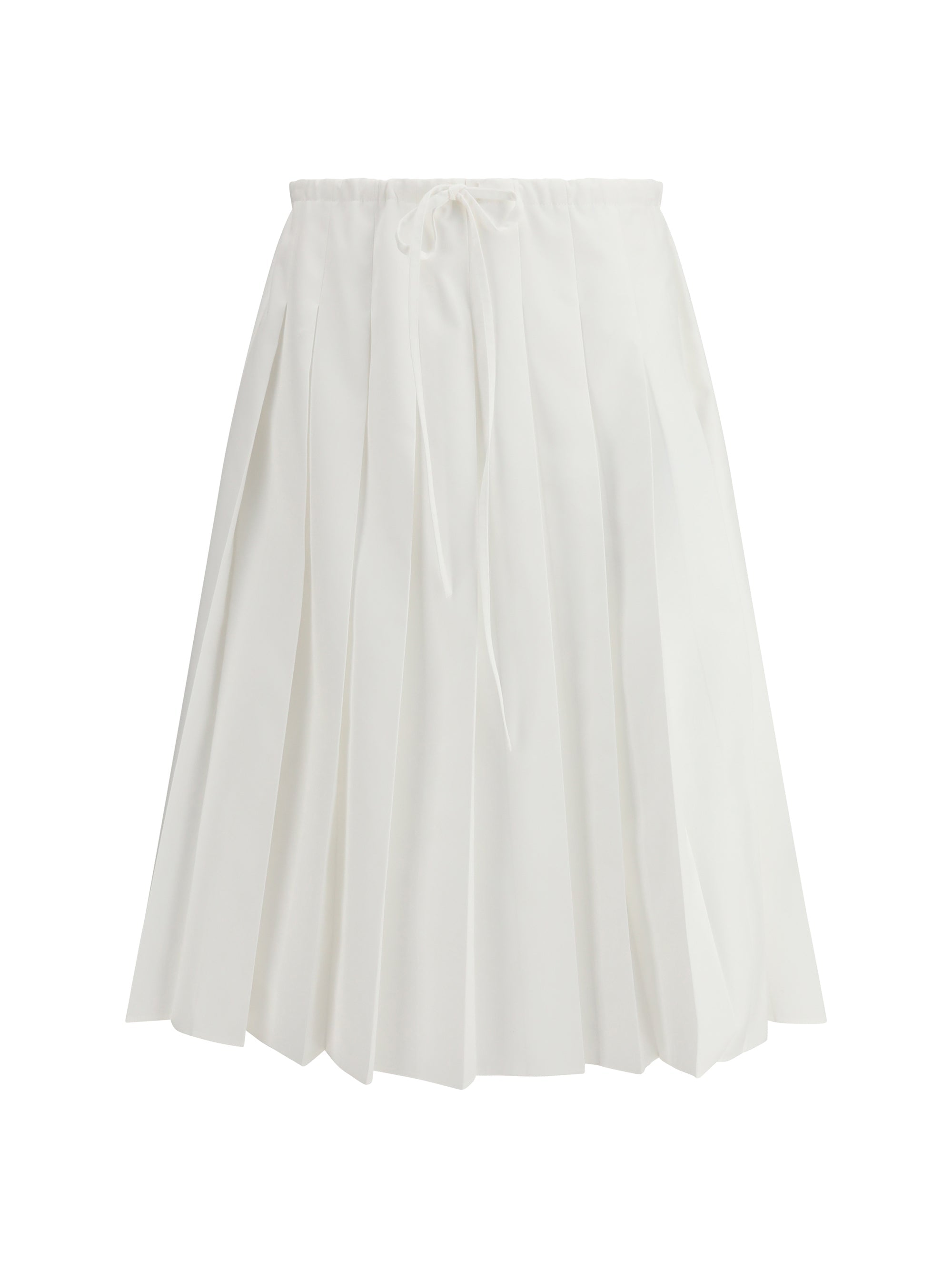 Prada Pleated Jersey Skirt — White