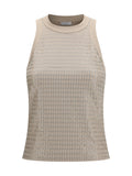 Brunello Cucinelli Luminous Embroidery Tank Top — Beige