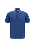 Burberry Knit Fleece Wool Polo Shirt — Blue