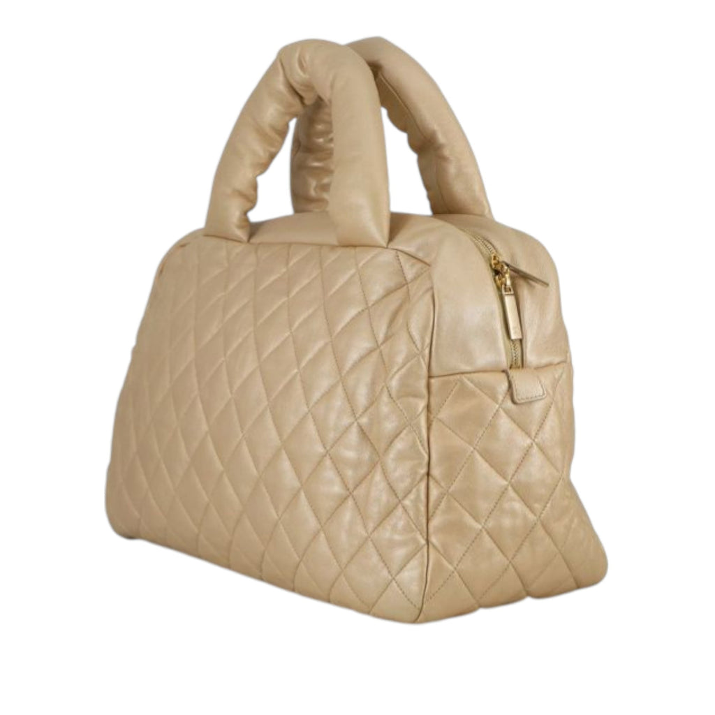 Quilted Metallic Lambskin Coco Cocoon Bowler Bag