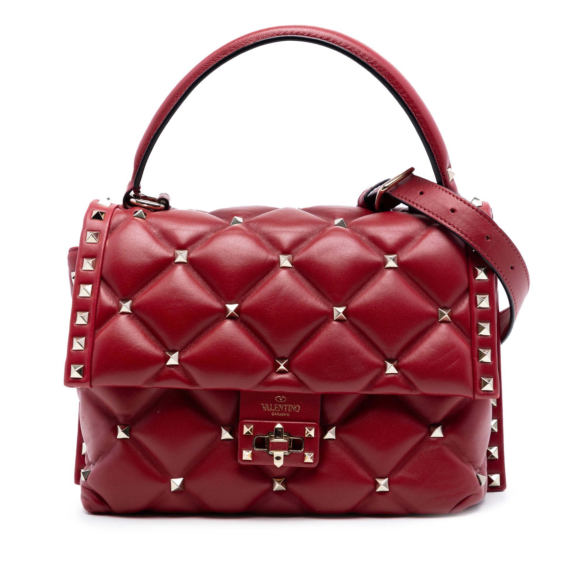 Medium Lambskin Candystud Top Handle Satchel