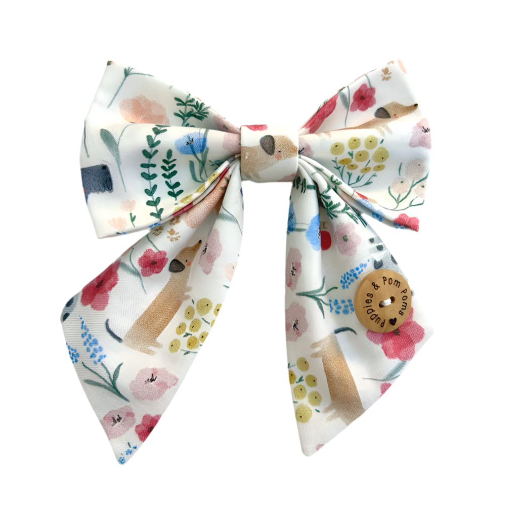 Handmade Dog Sailer Bow Tie - Meadow Dachshunds