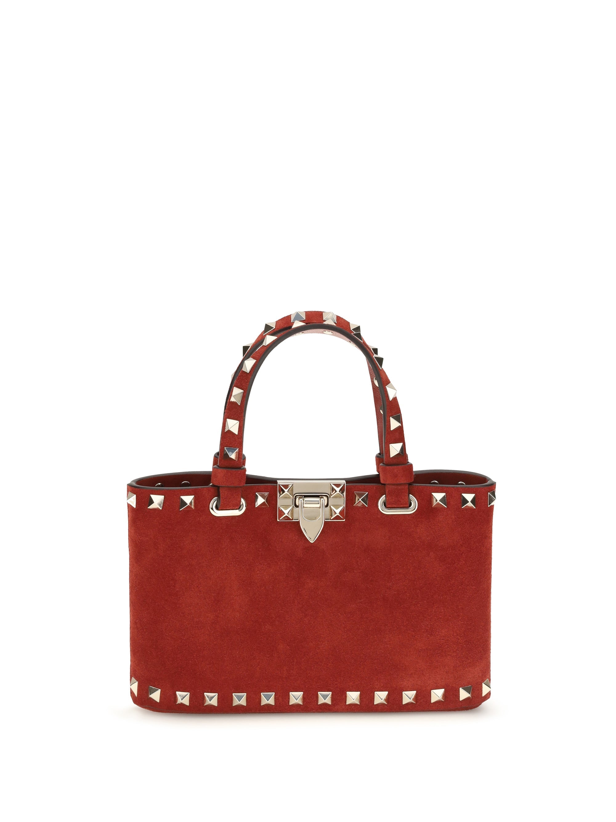 Valentino Garavani Rockstud Top Handle Bag — Red