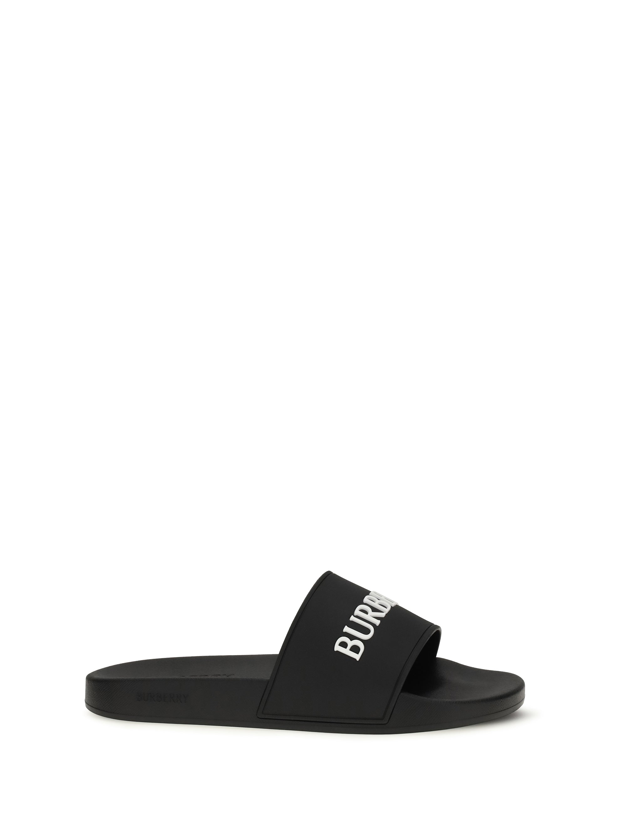 Burberry Logo-Embossed Slider — Black
