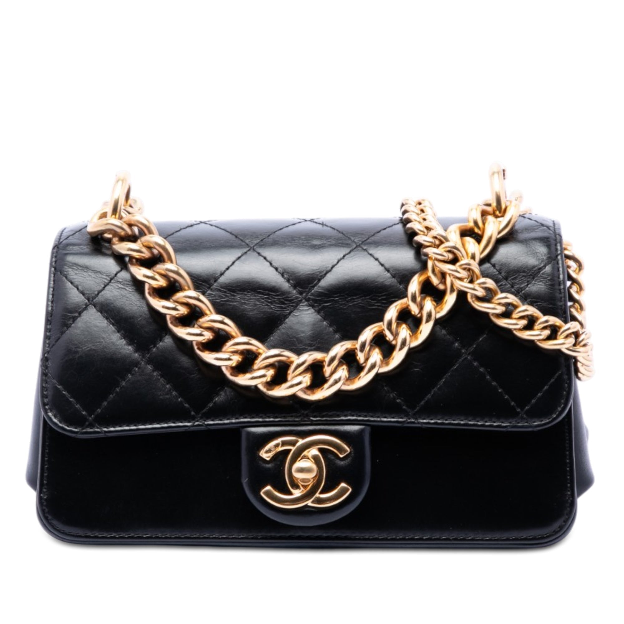 Paris Cosmopolite Mini Aged Calfskin Straight Lined Flap
