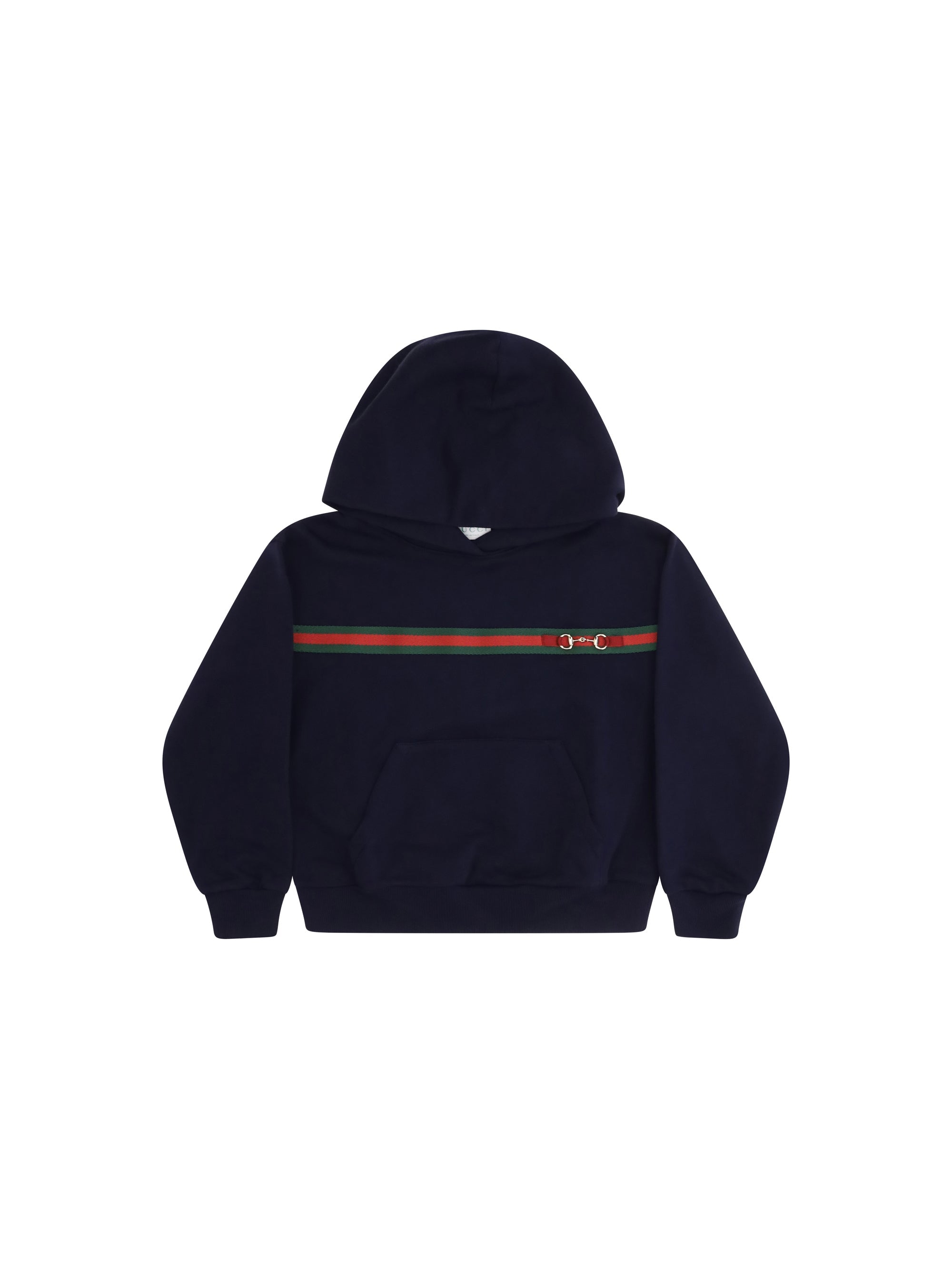 Gucci Horsebit-Embellished Cotton Hoodie — Navy