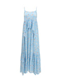 Fiorucci Poodle-Print Tiered Dress — Blue