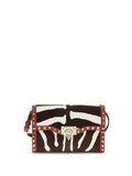 Valentino Garavani Zebra-Print Studded Shoulder Bag — Multicolor