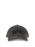 Ganni B3020214 Embroidered Denim Baseball Cap — Black