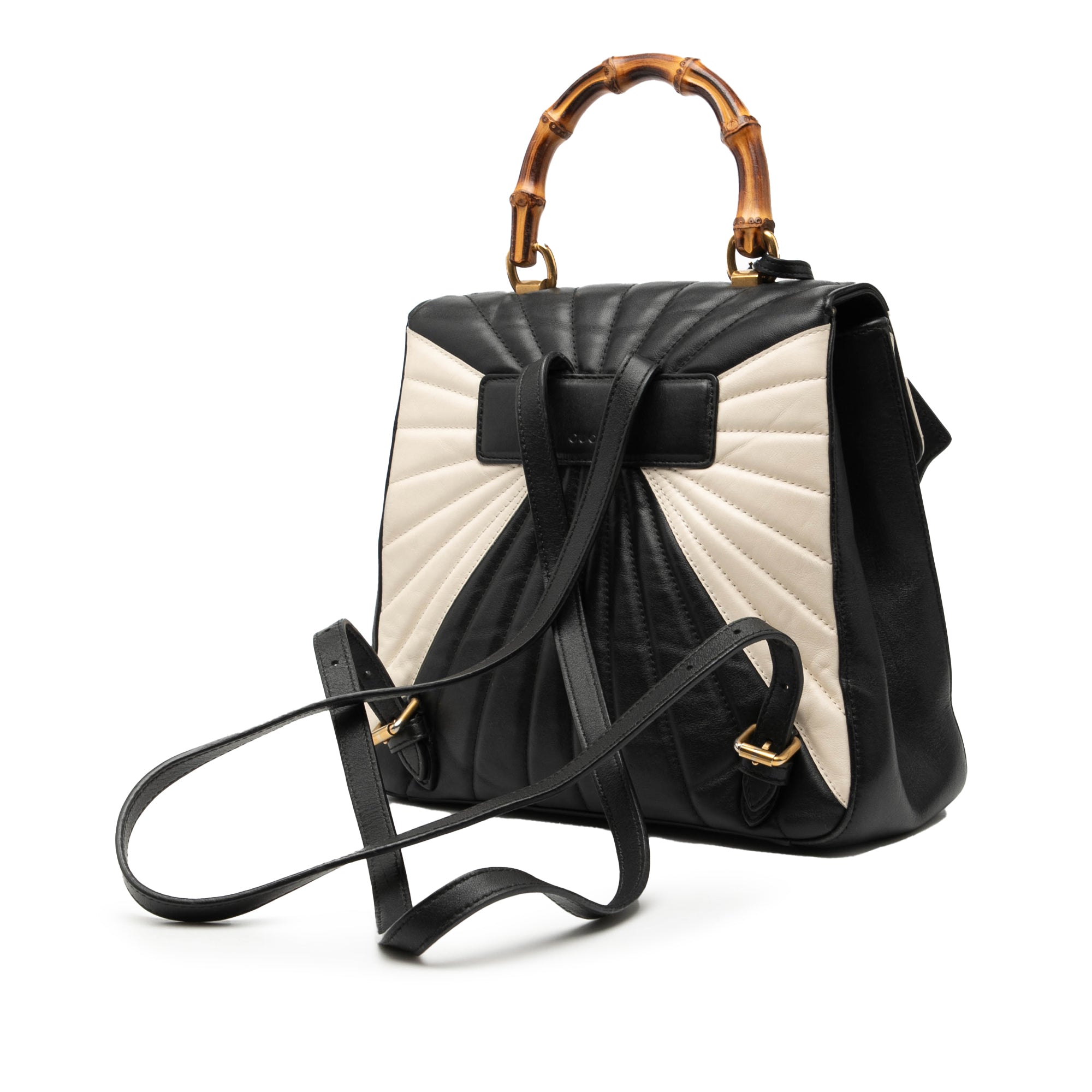 Bicolor Calfskin Bamboo Trapuntata Queen Margaret Backpack