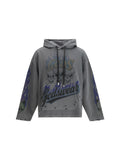 GCDS Graphic-Print Distressed Sweatshirt — Gray