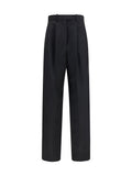 Givenchy Double-Pleat Wool and Mohair Trousers — Black