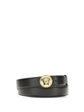 Versace Medusa Buckle Leather Belt — Black