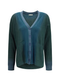 Mirror In The Sky Ombré Cashmere Cardigan — Blue
