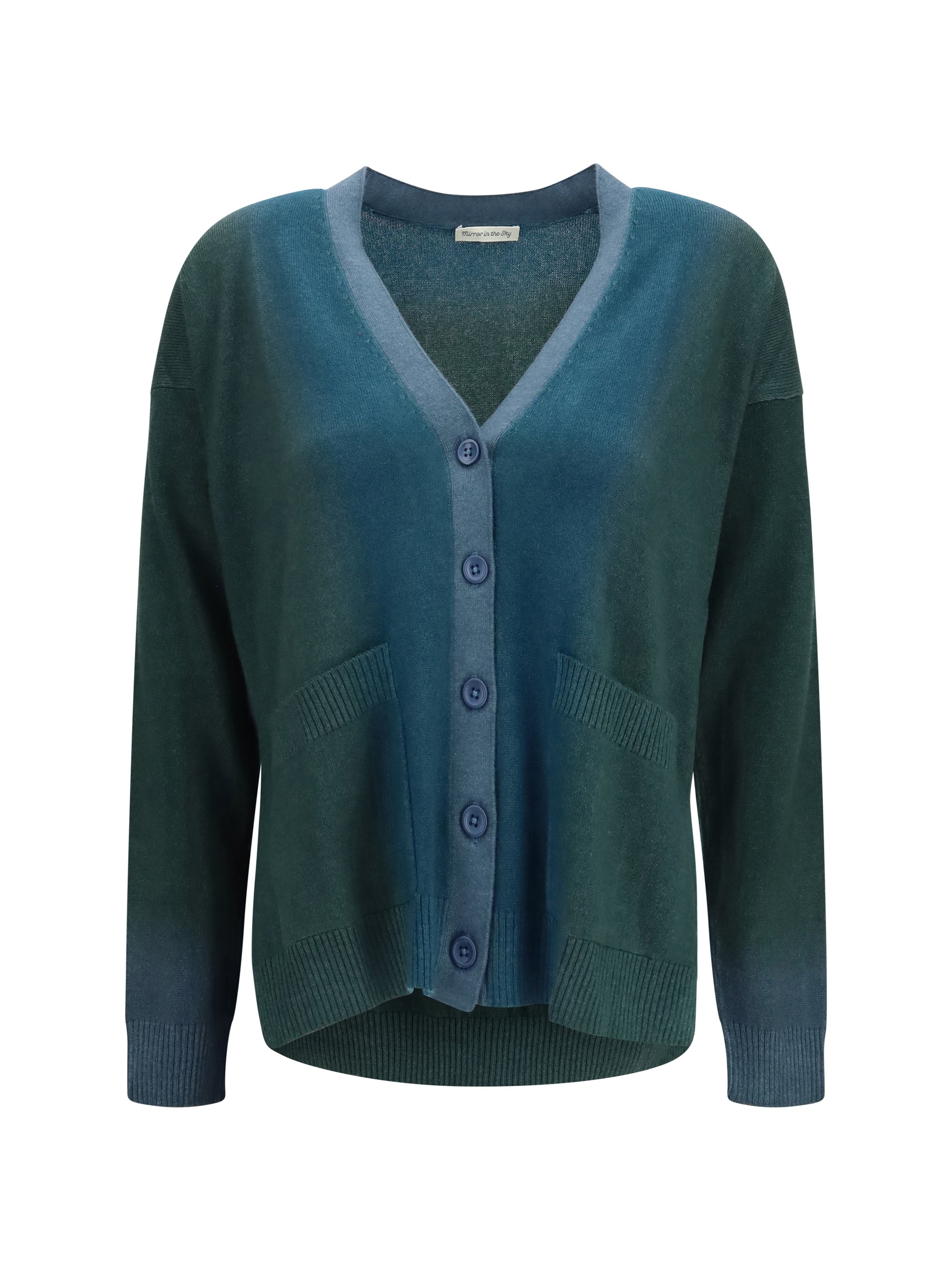 Mirror In The Sky Ombré Cashmere Cardigan — Blue