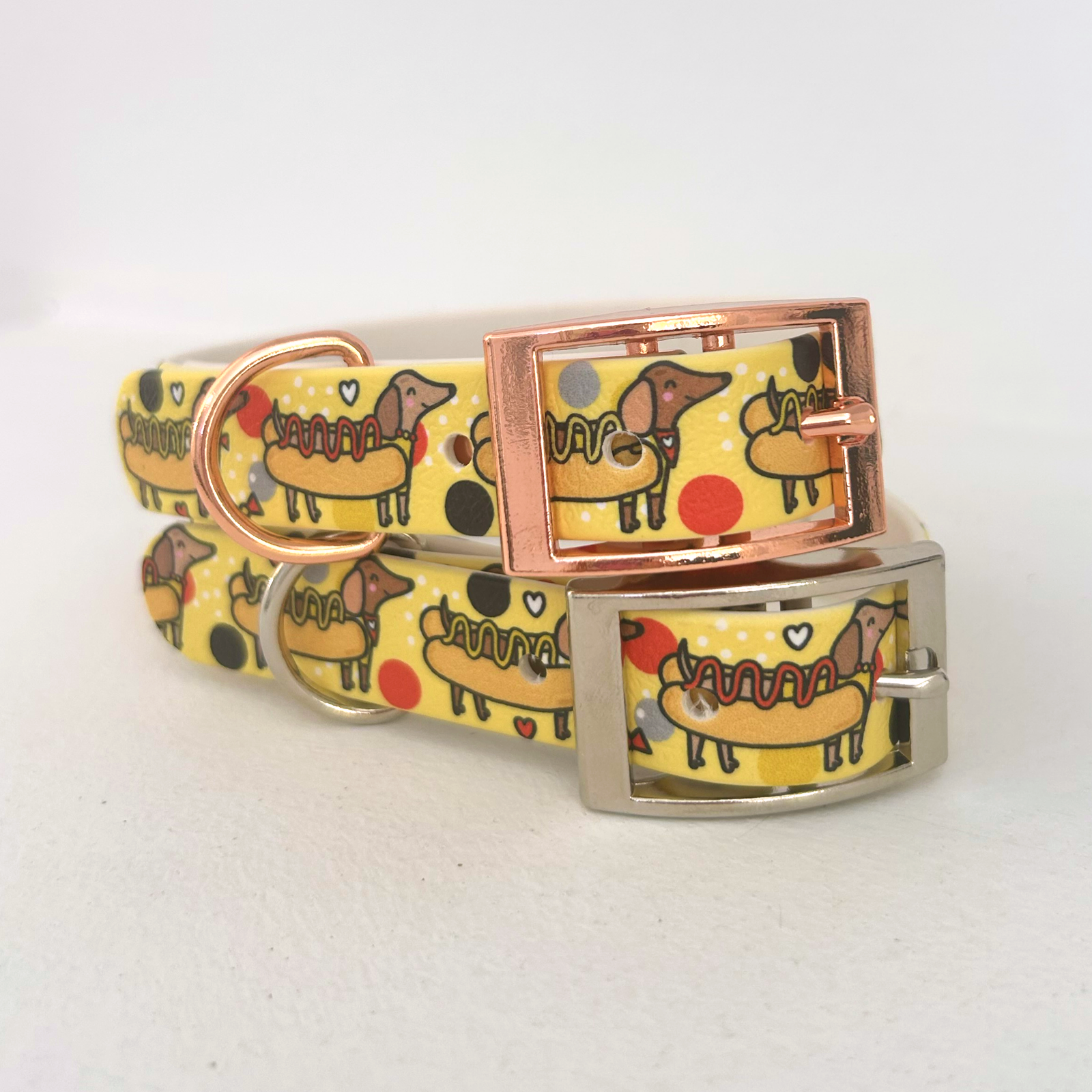 Hot Dog Dachshunds Handmade Dog Collar