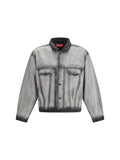 Diesel Denim with Leather Collar Jacket — Gray