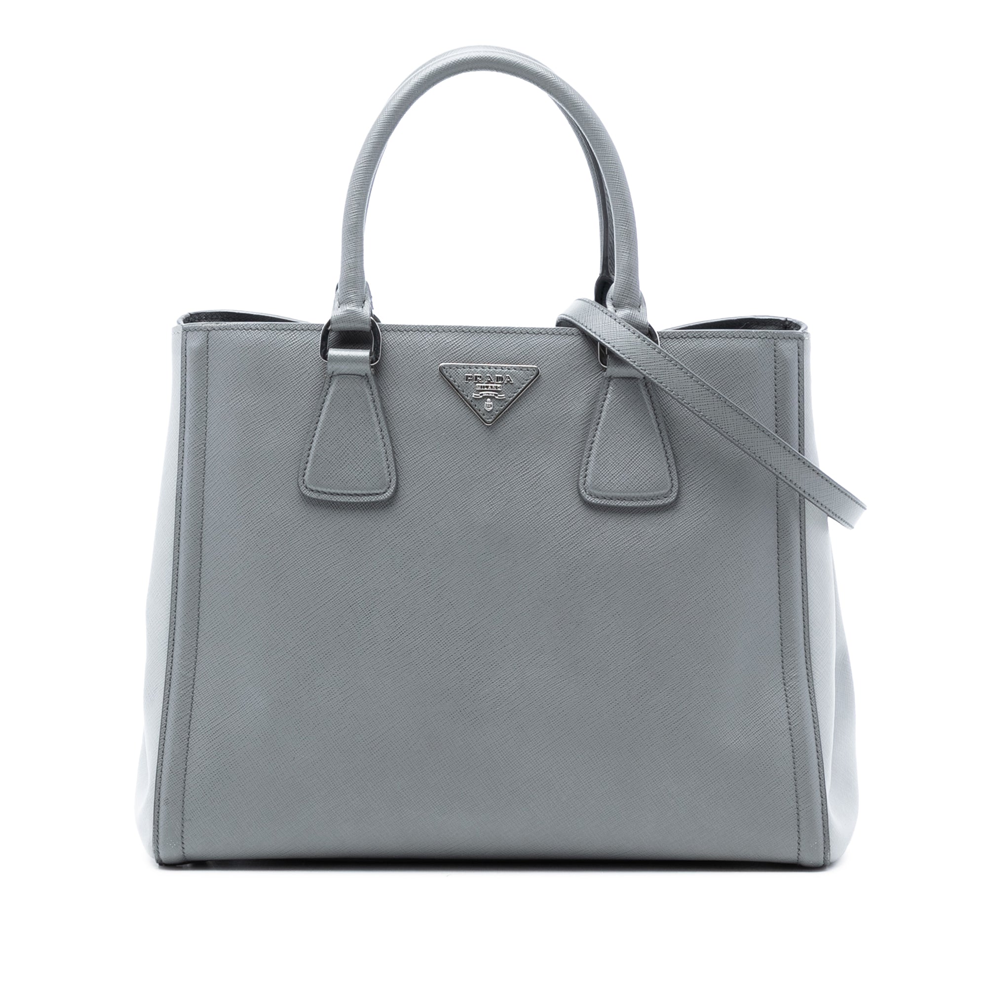 Medium Bicolor Saffiano Lux Galleria Satchel