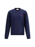 AMI Paris Logo-Embroidered Cotton Sweatshirt — Navy