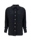 Balmain Tweed Shirt — Black