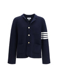 Thom Browne Four-Bar Sleeve Detail Wool Jacket — Navy