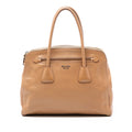 Large Saffiano Cuir Double Zip Top Handle Bag