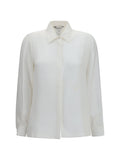 Max Mara Silk Crepe de Chine Shirt — White