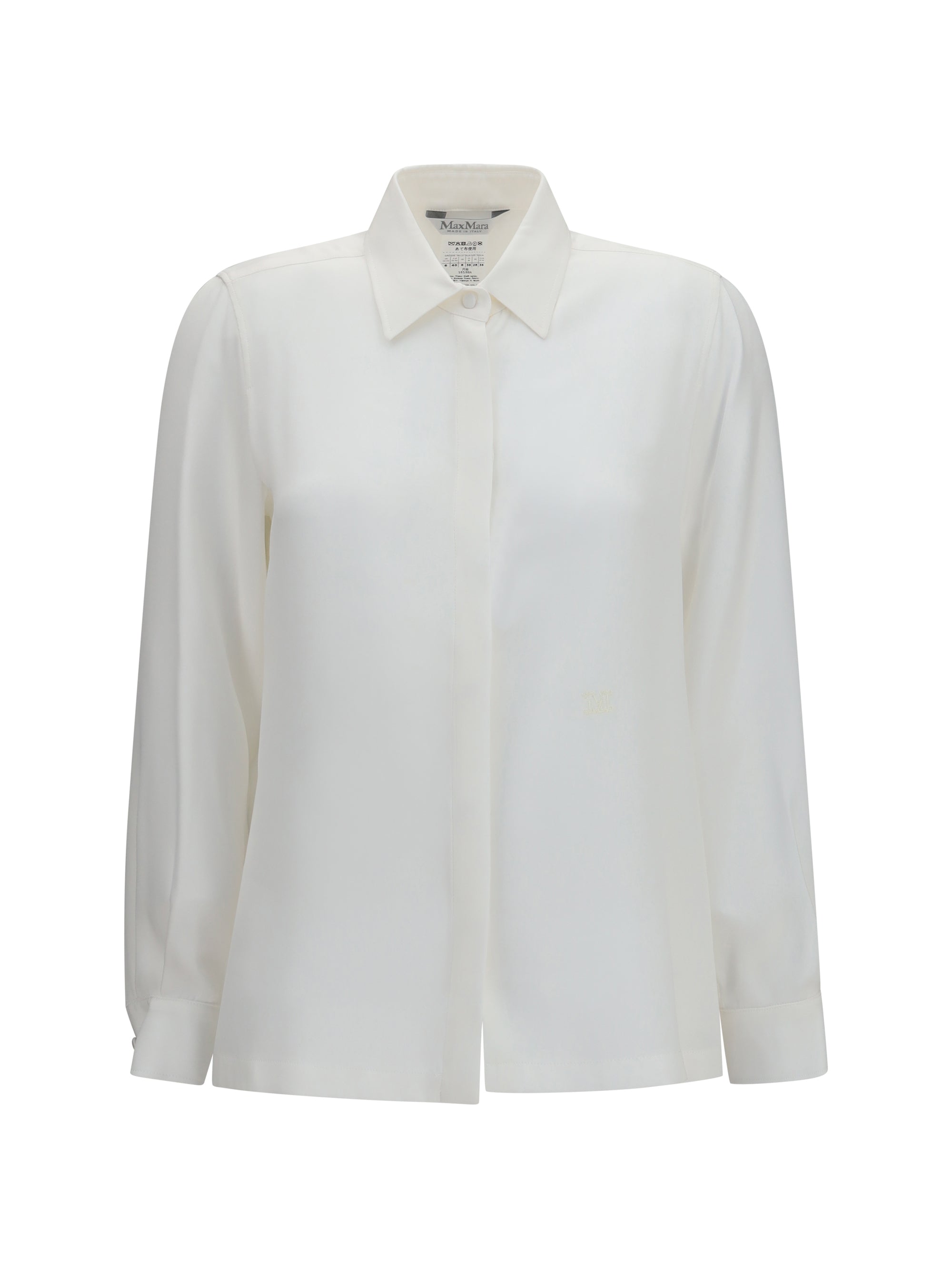Max Mara Silk Crepe de Chine Shirt — White