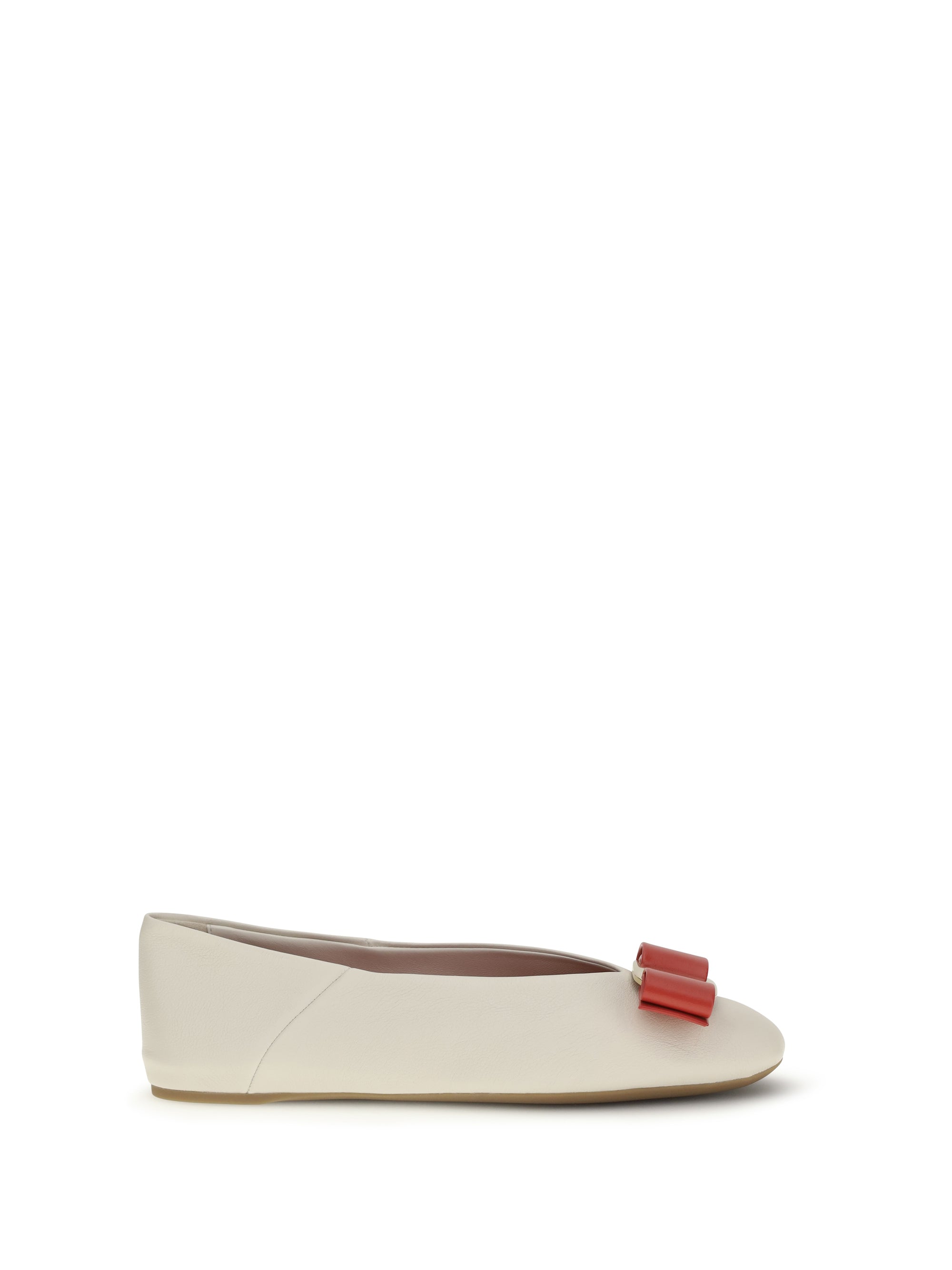 Ferragamo Vara Bow Ballet Flat — Beige