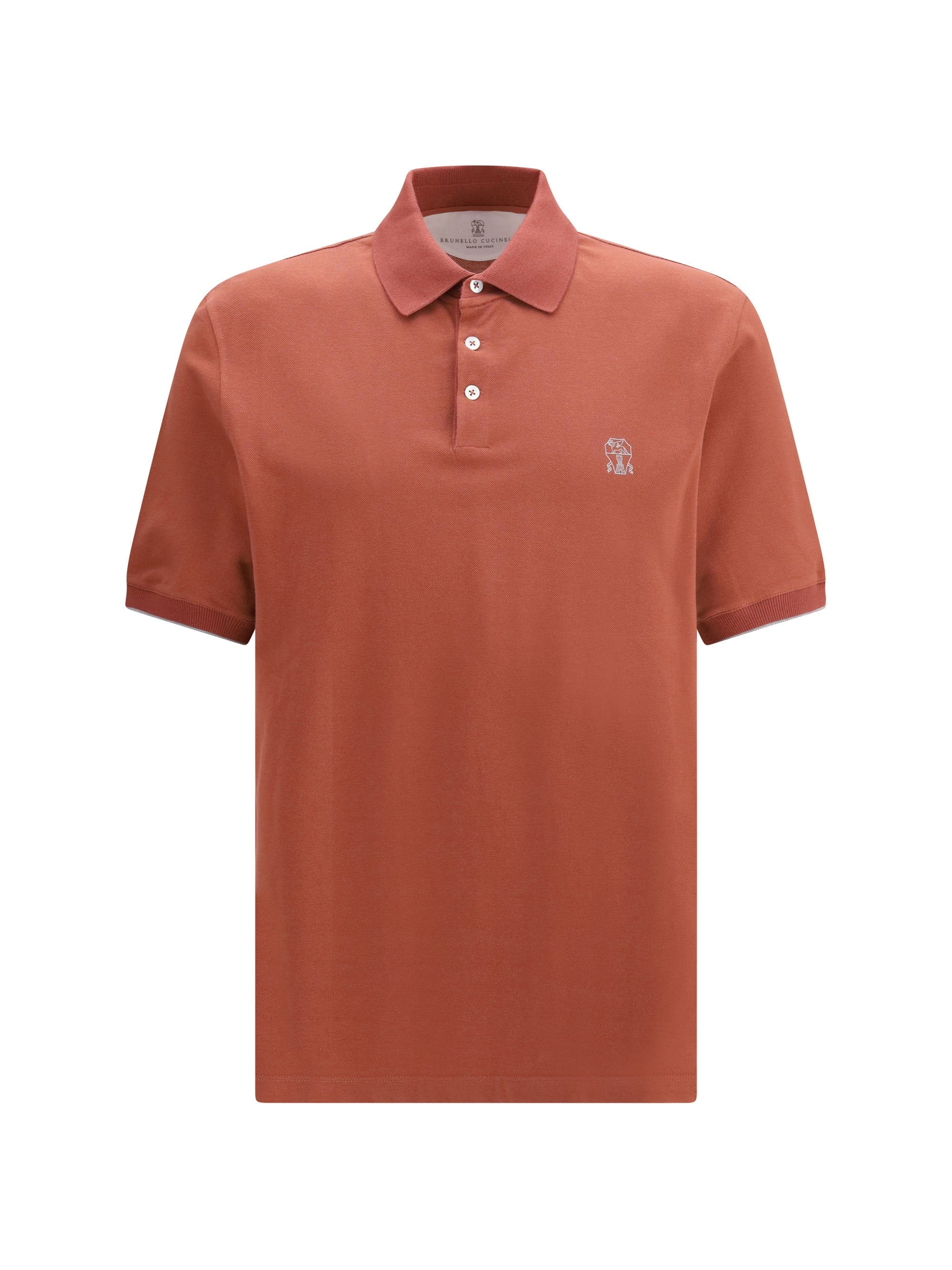 Brunello Cucinelli Cotton Polo — Orange