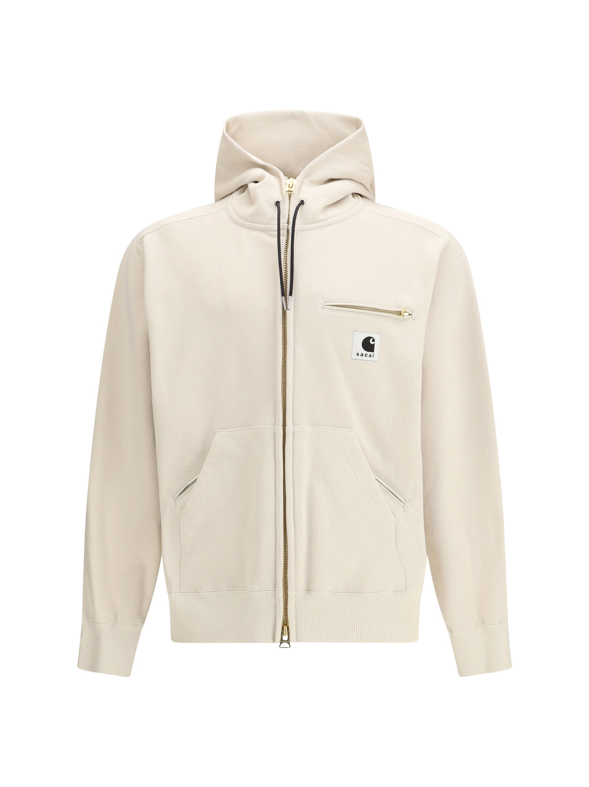 Sacai Cotton Jersey Hybrid Hoodie — Beige