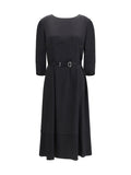 Prada Silk-Acetate Midi Dress — Black