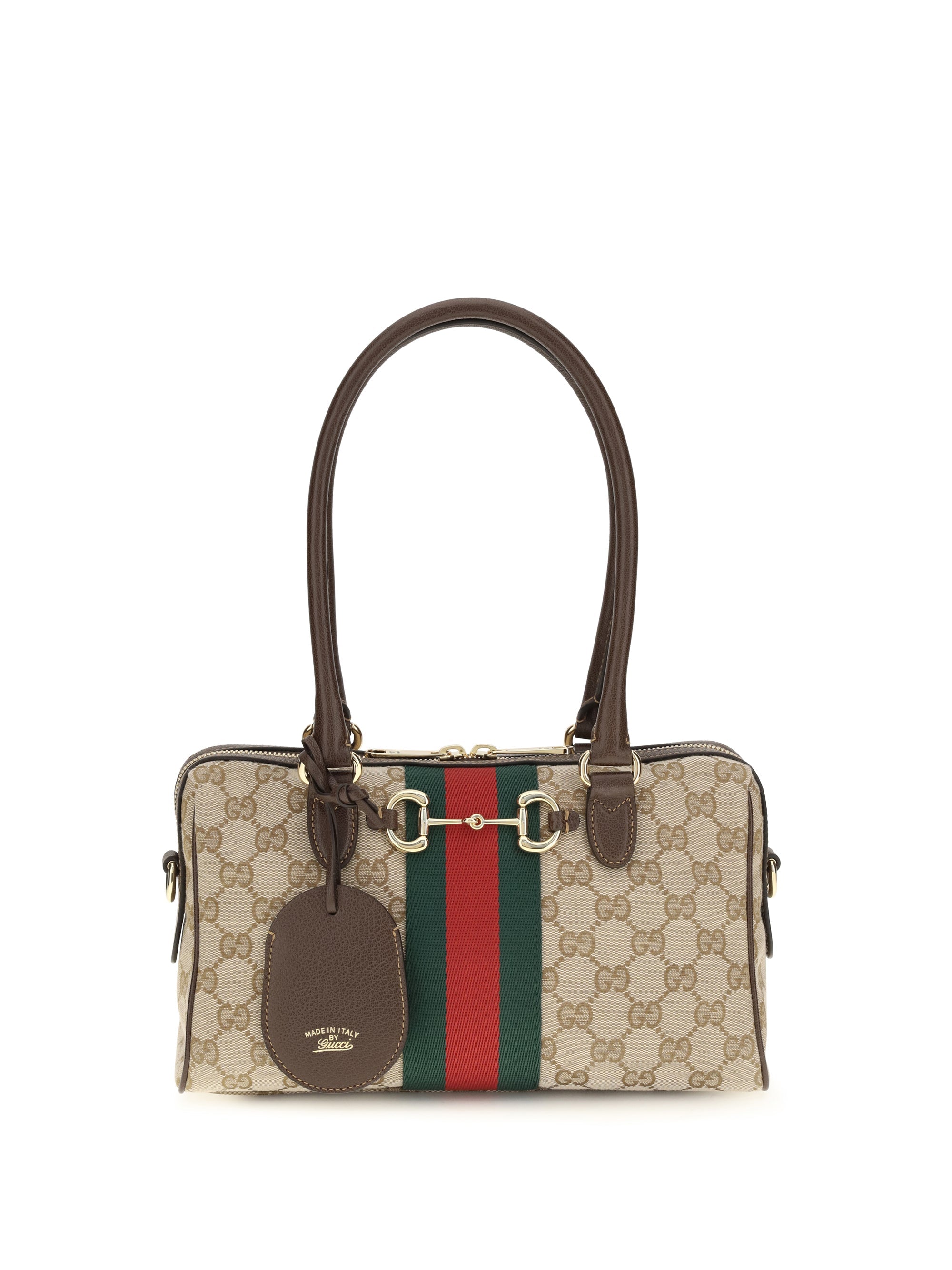 Gucci Horsebit Shoulder Bag — Beige