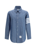 Thom Browne Cotton Denim Shirt — Blue