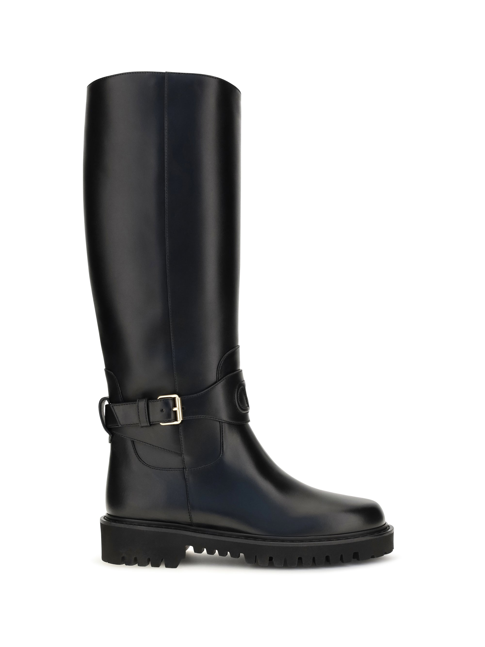 Valentino Garavani VLogo Signature Calfskin Boot — Black