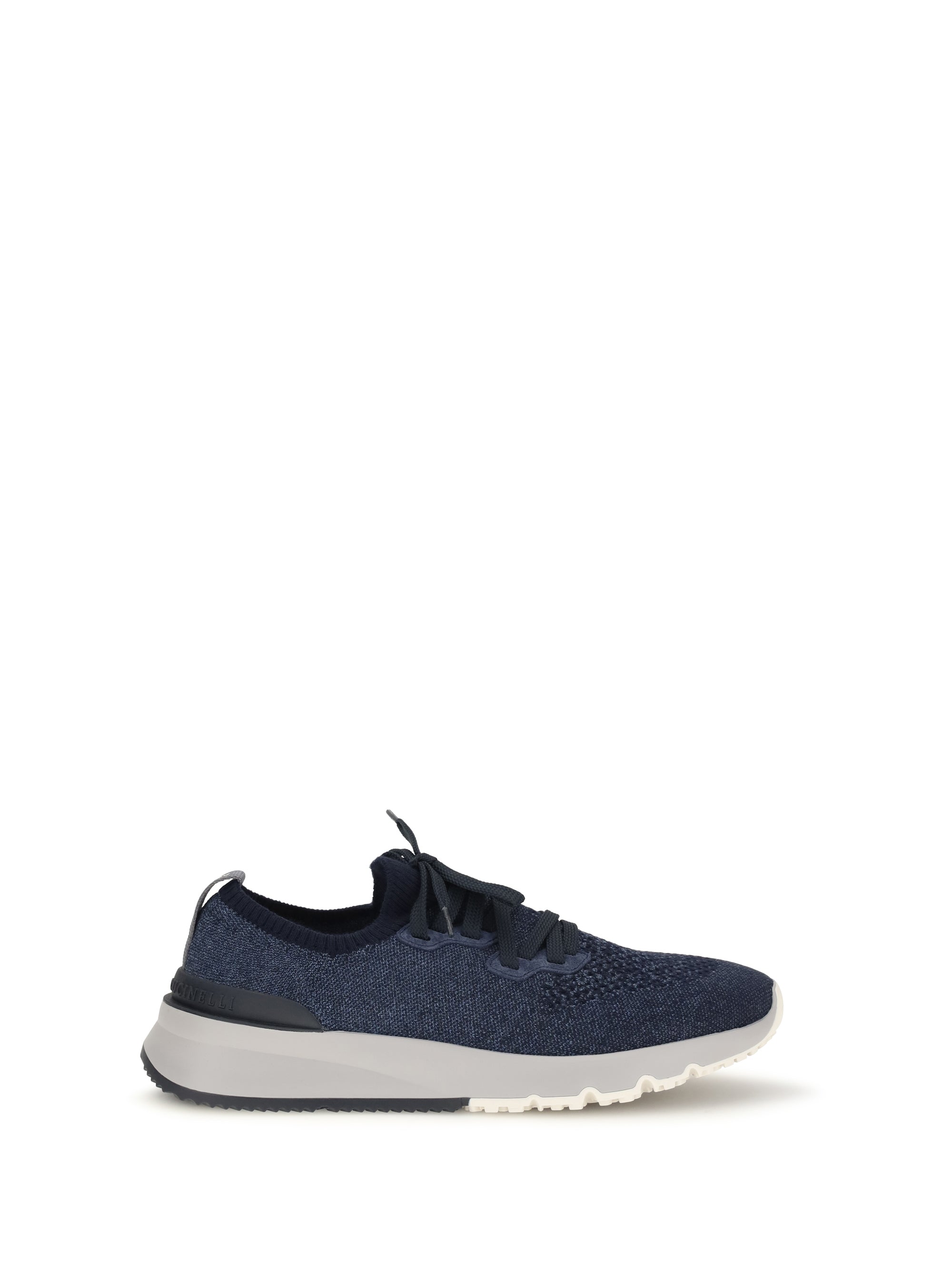 Brunello Cucinelli Cotton Mesh Low-Top Sneaker — Navy